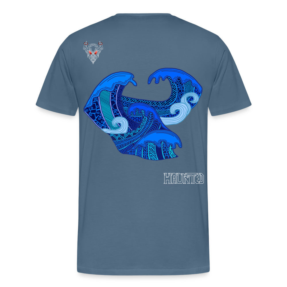 Man T-Shirt Waves Light - Blaugrau