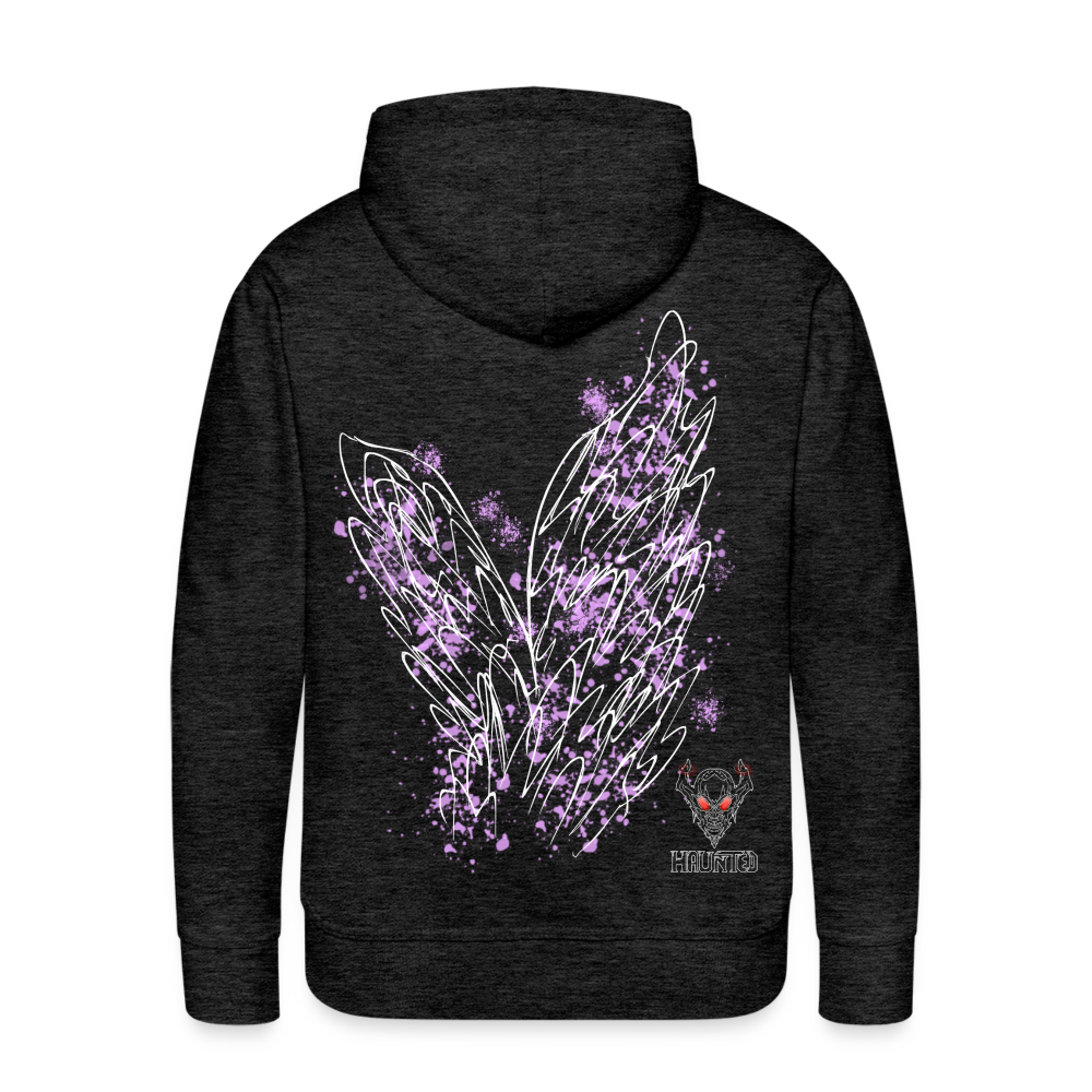 Men Hoodie Light Purple Wings - Anthrazit