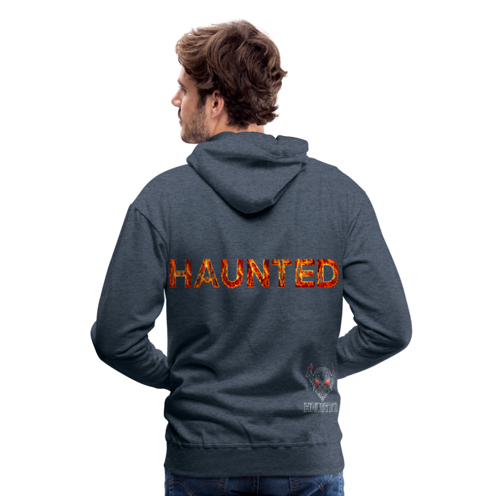 Men Hoodie Blazing Ember Fury - Jeansblau