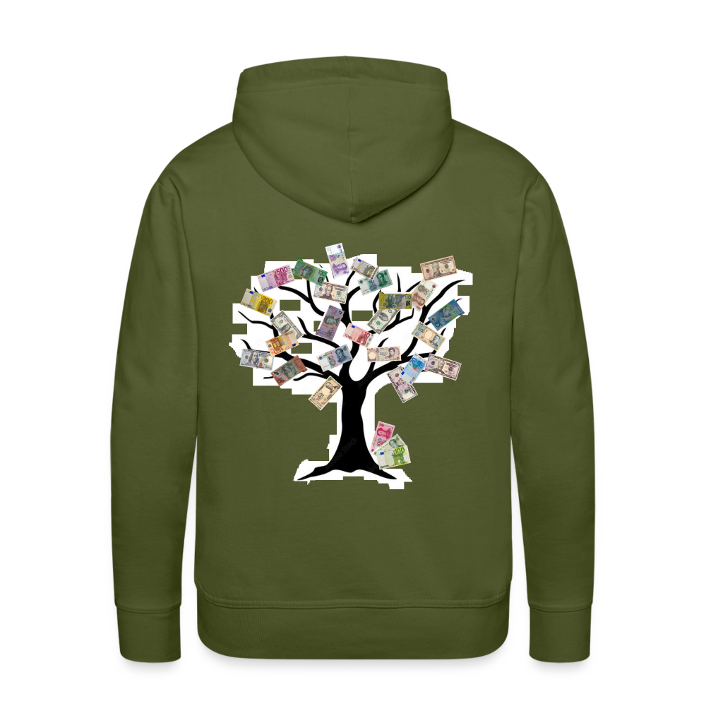 Men Hoodie Money Tree - Olivgrün