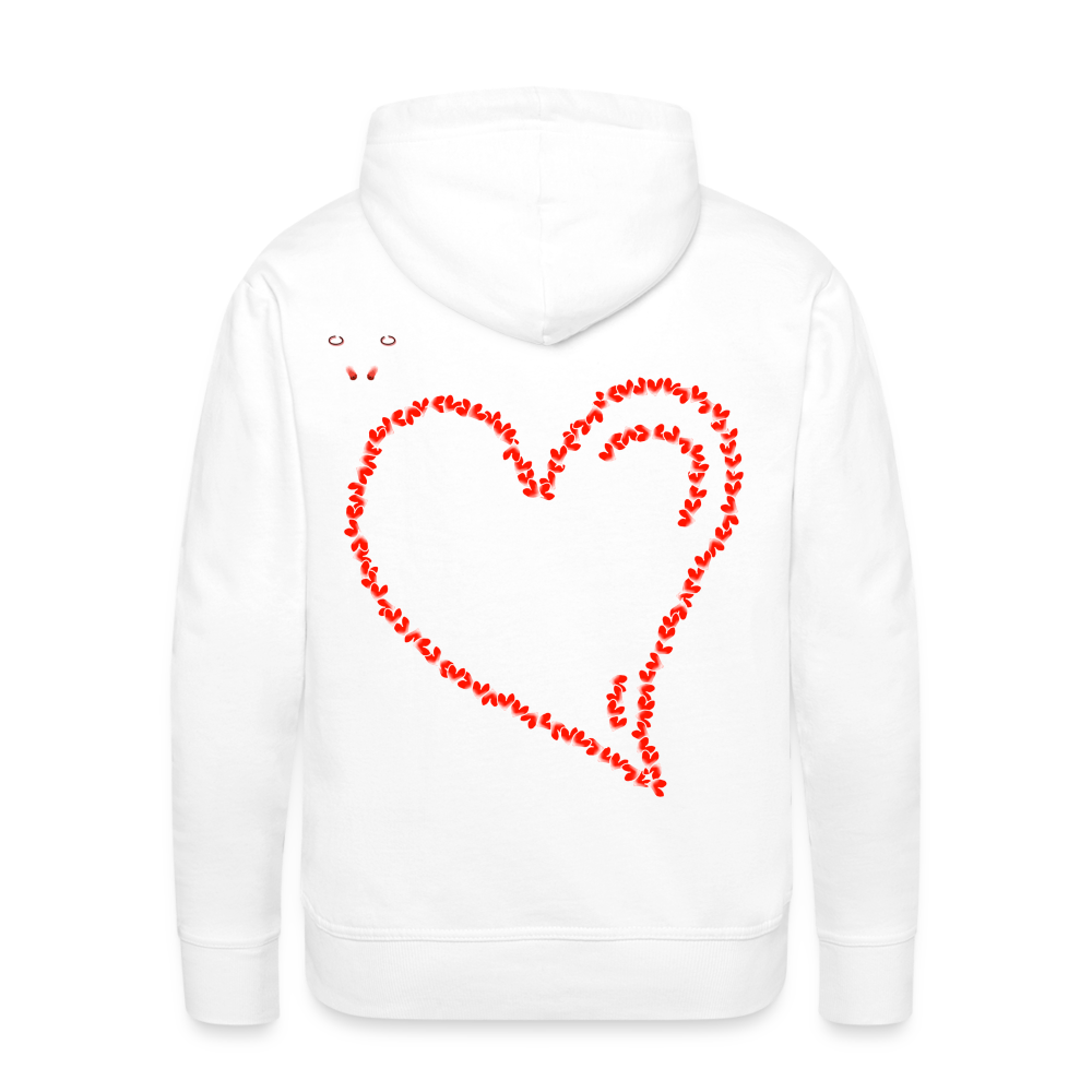 Man Hoodie Hearts Light - Weiß