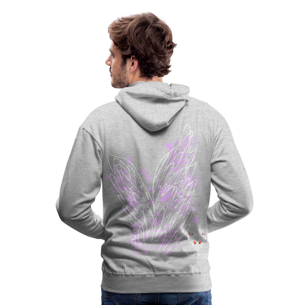 Men Hoodie Light Purple Wings - Grau meliert