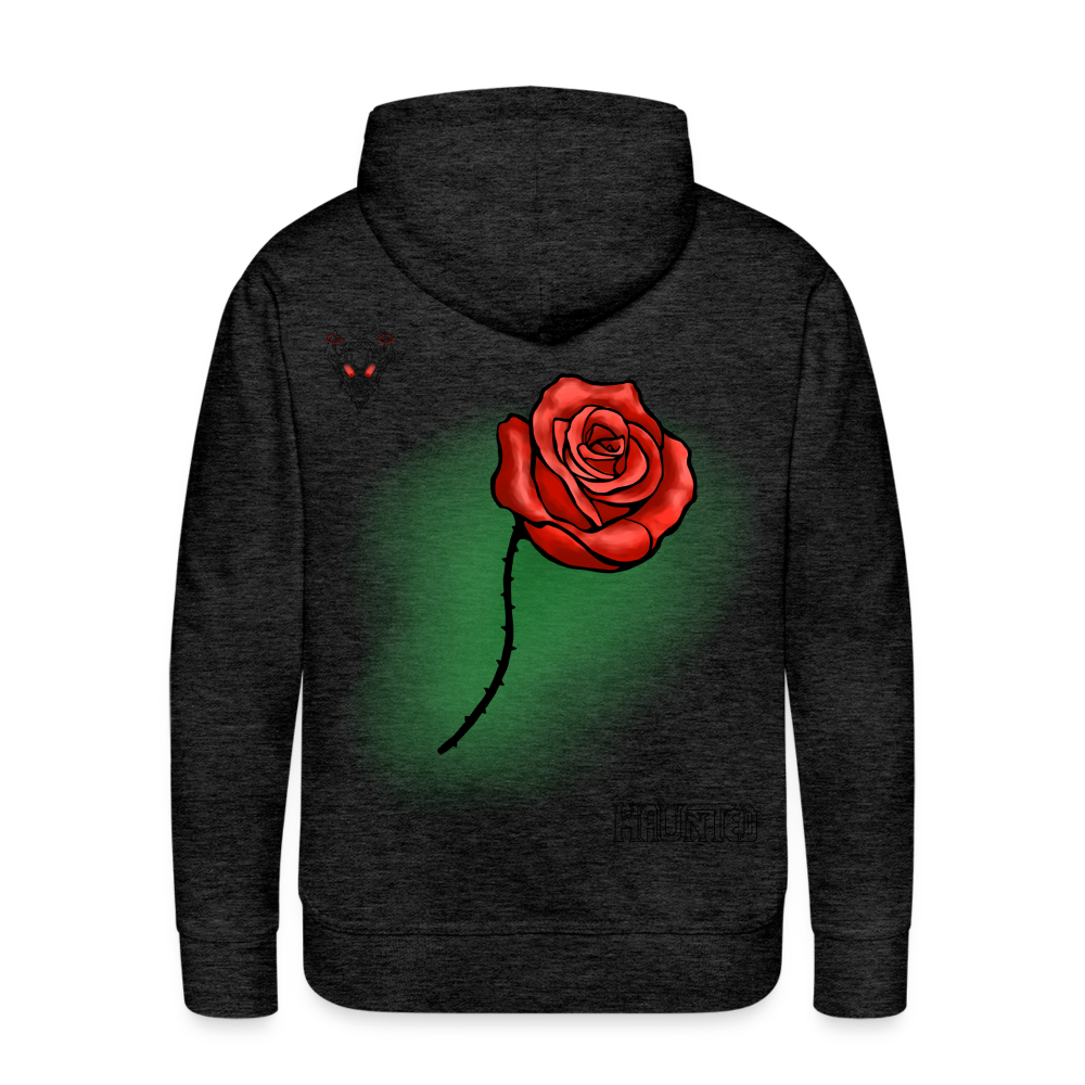 Man Hoodie Rose on Green 1 - Anthrazit