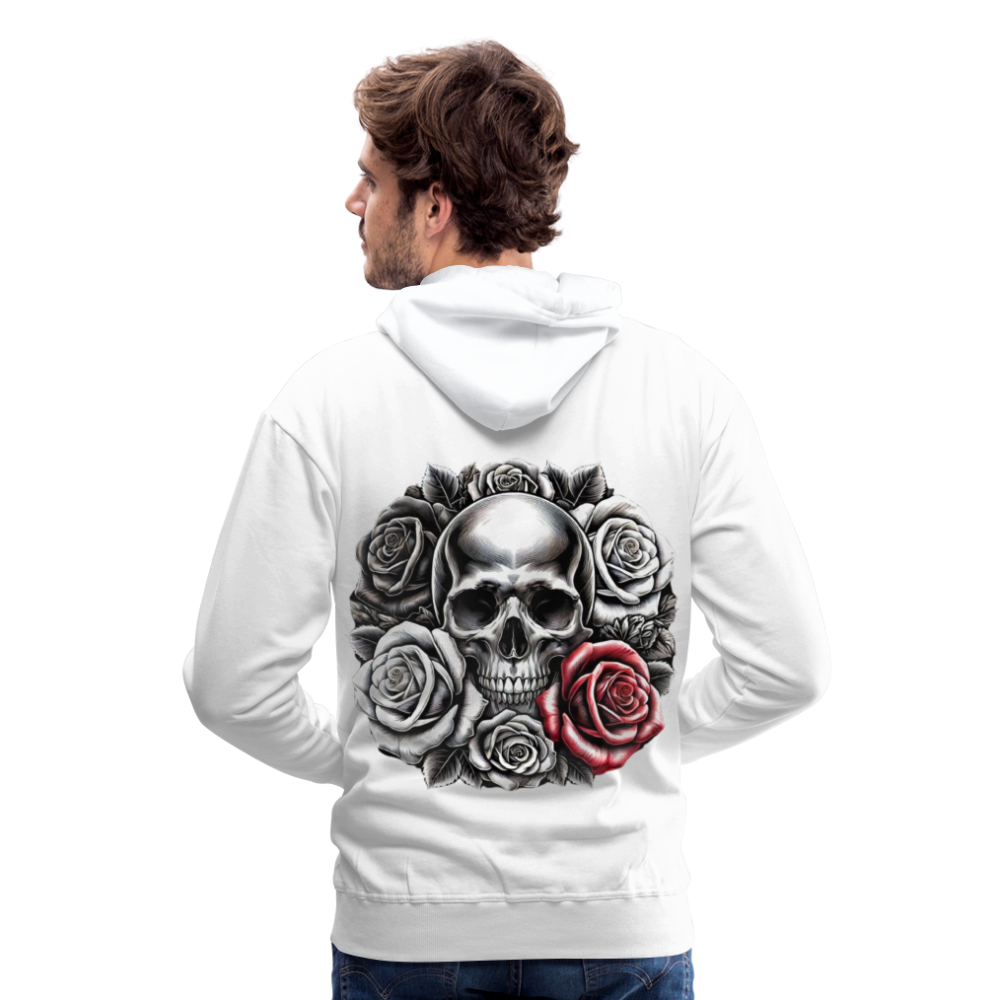 Men Hoodie Skull Roses - Weiß