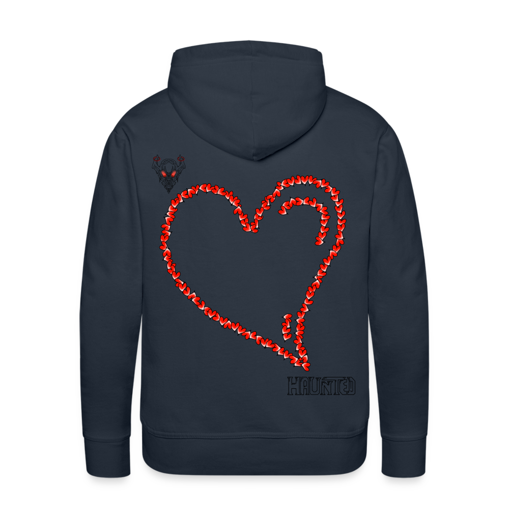 Man Hoodie Hearts Dark - Navy