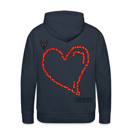 Man Hoodie Hearts Dark - Navy