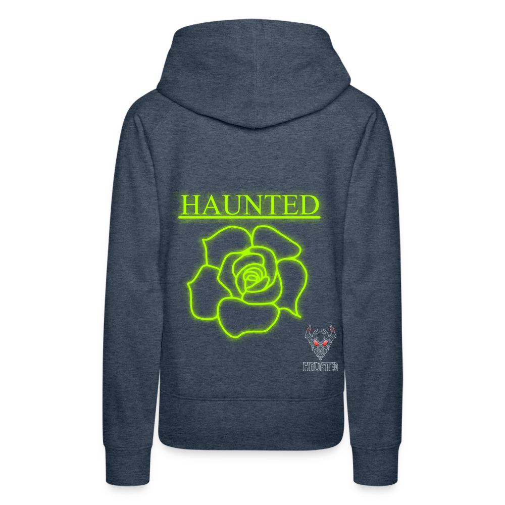 Women Hoodie Poison Neon Rose - Jeansblau