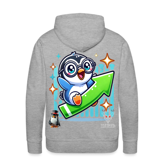 Men Hoodie KasPenguin Riding the Trend - Grau meliert