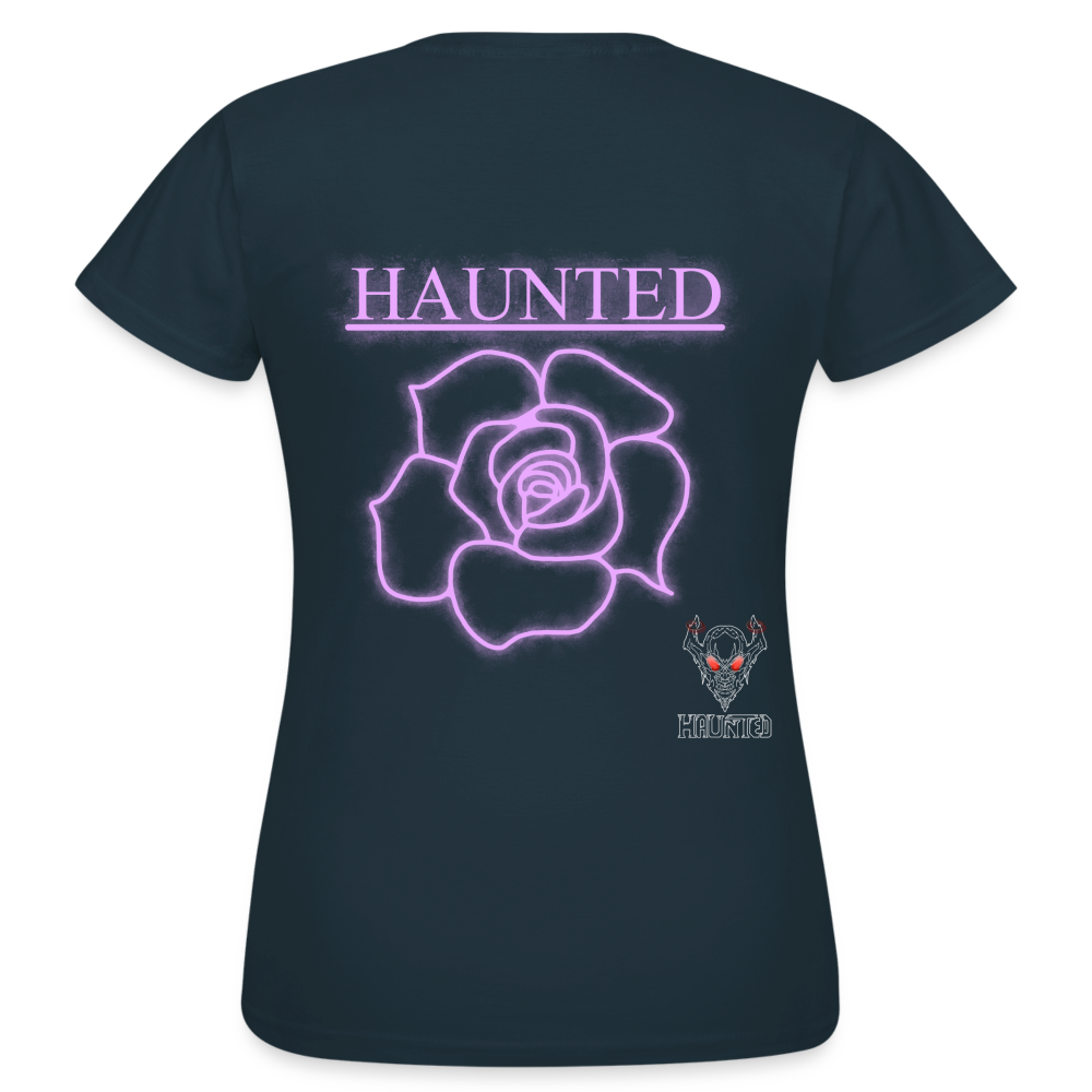 Women T-Shirt Light Pink Neon Rose - Navy