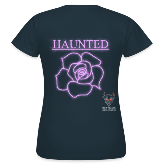 Women T-Shirt Light Pink Neon Rose - Navy