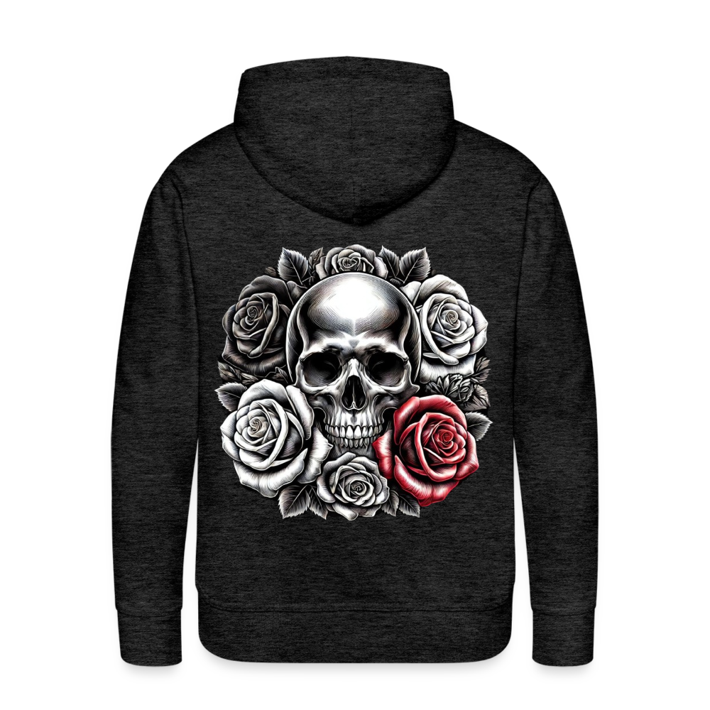 Men Hoodie Skull Roses - Anthrazit