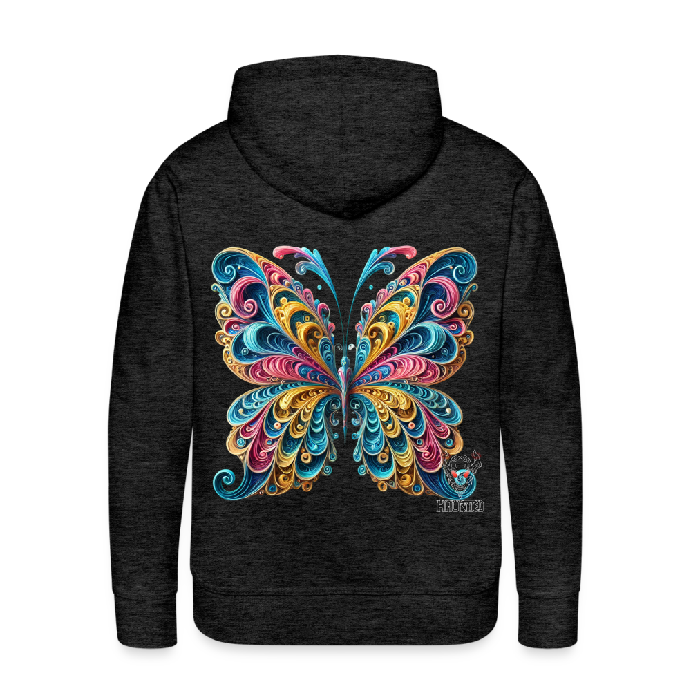Men Hoodie Whimsical Butterfly Harmony - Anthrazit