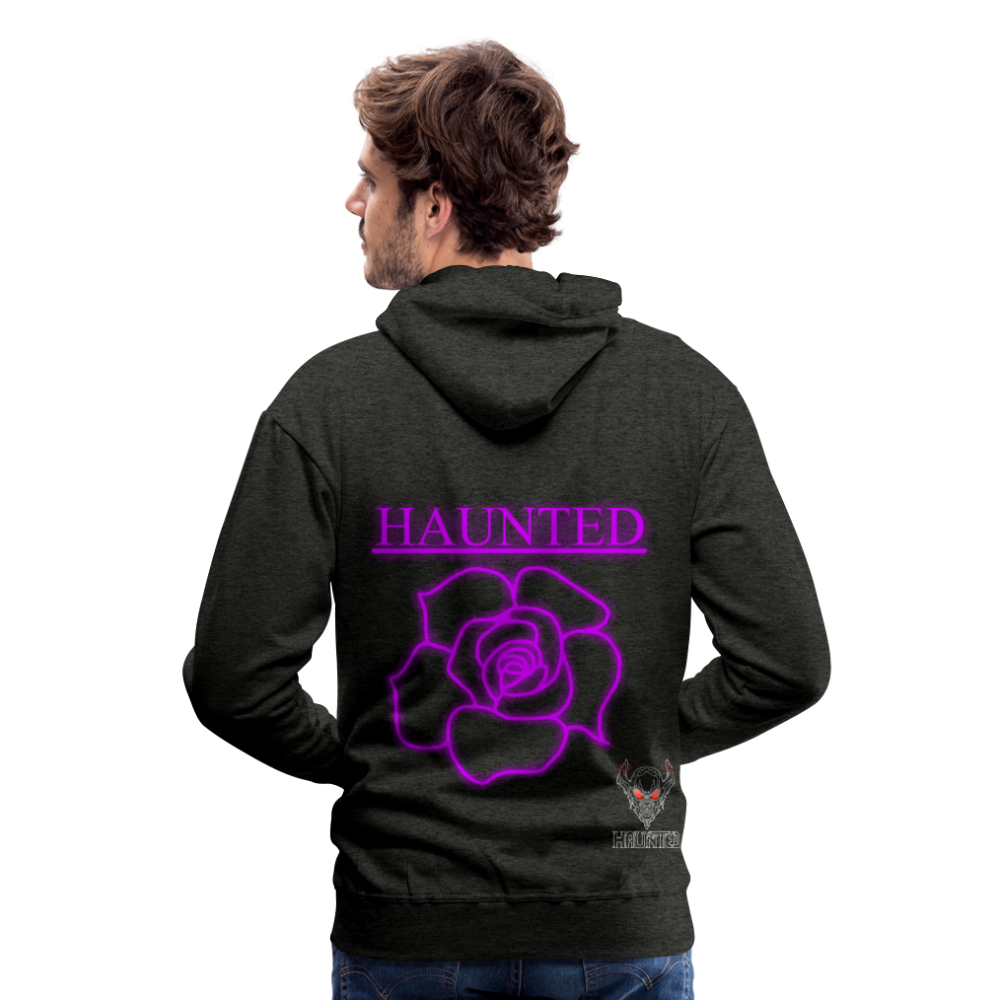 Men Hoodie Pink Neon Rose - Anthrazit