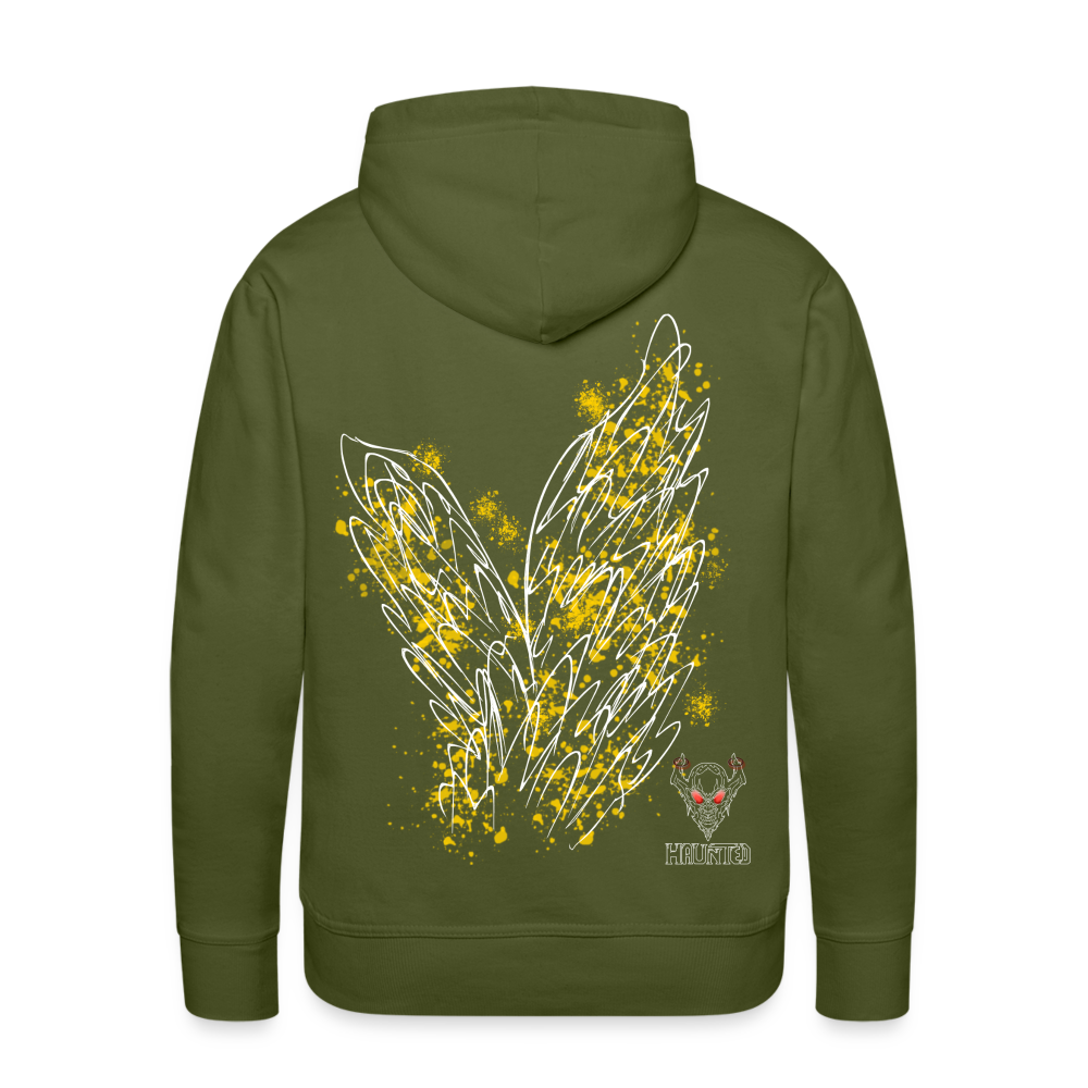 Men Hoodie Yellow Wings - Olivgrün