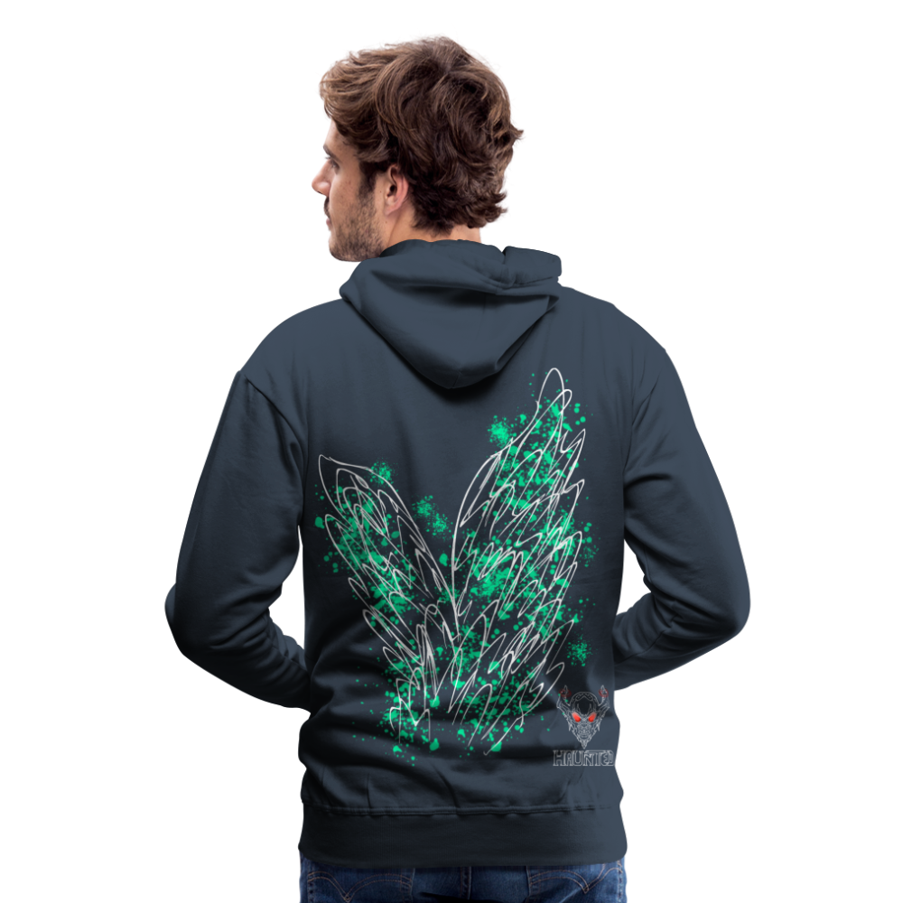 Men Hoodie Turquoise Wings - Navy