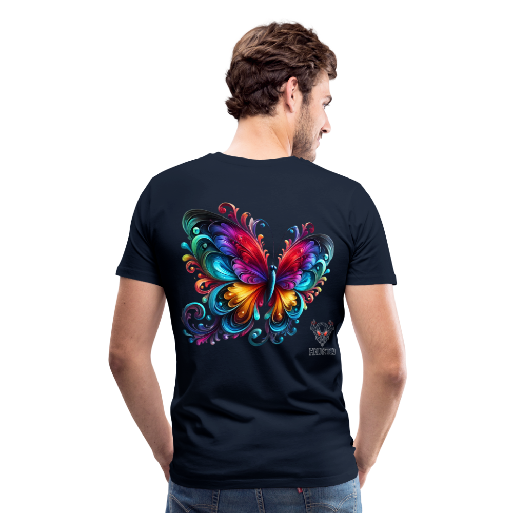 Men T-Shirt Radiant Butterfly Art - Navy