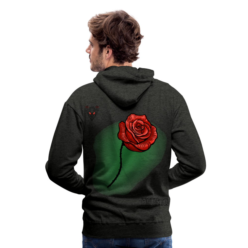 Men Hoodie Rose on Green 2 - Anthrazit