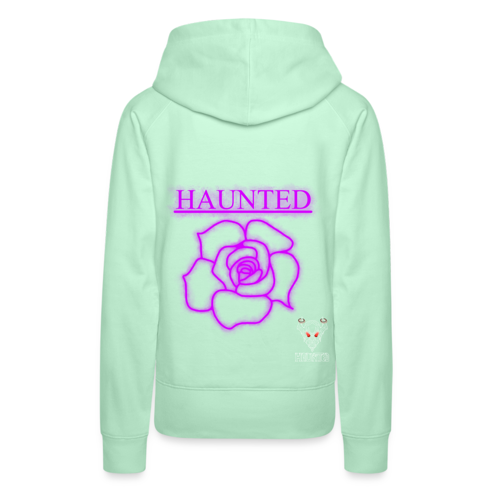 Women Hoodie Pink Neon Rose - helles Mintgrün