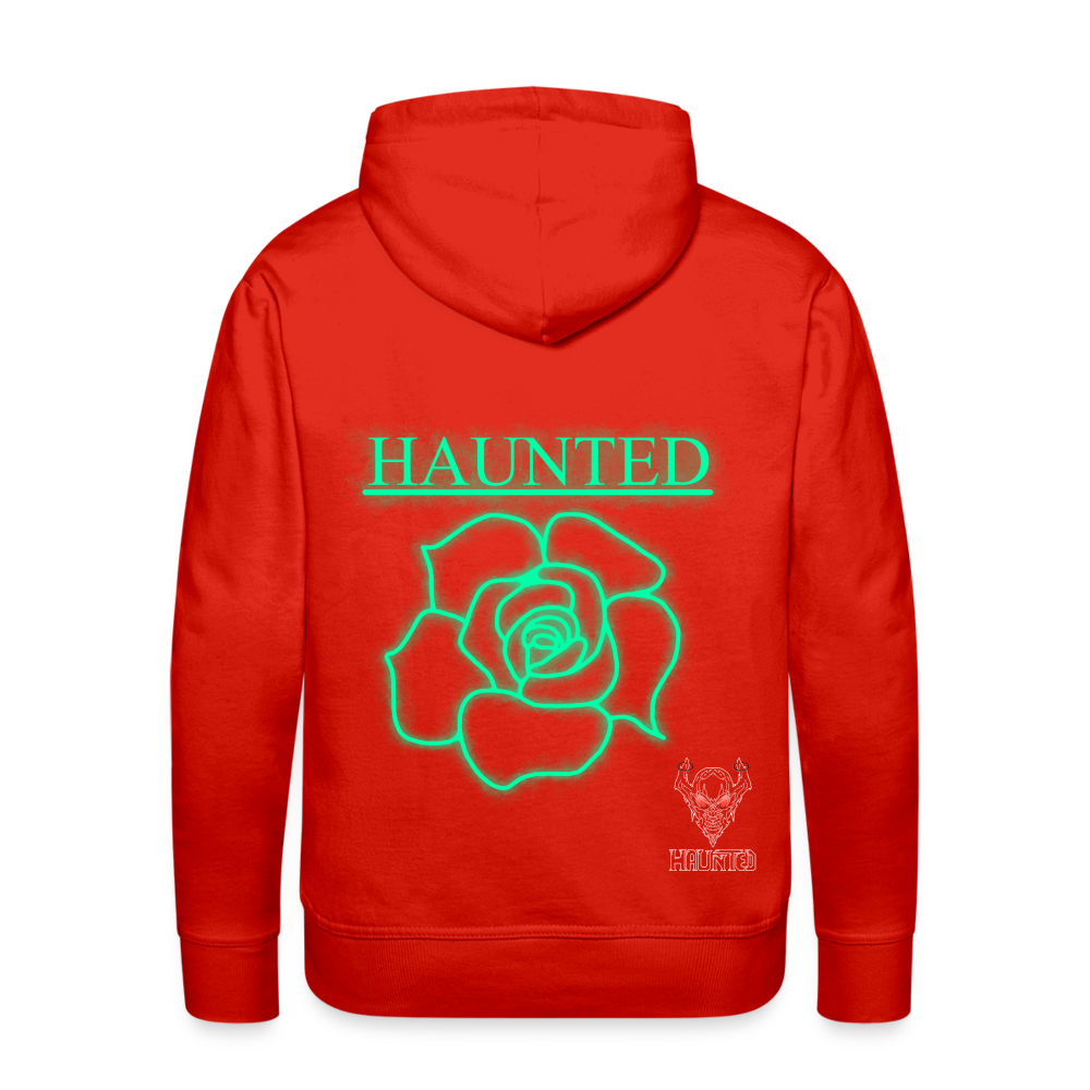Men Hoodie Turquoise Neon Rose - Rot