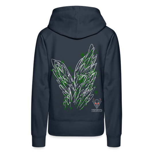 Women Hoodie Dark Green Wings - Navy