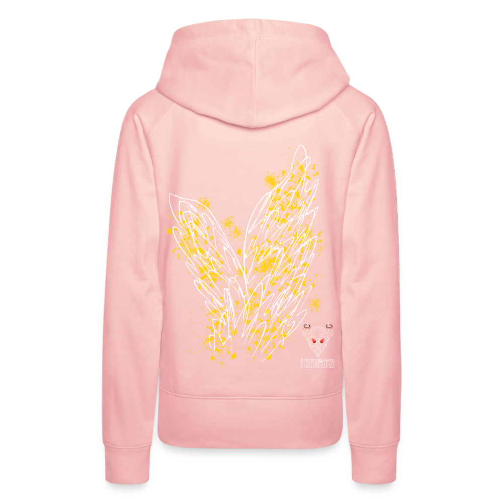 Women Hoodie Yellow Wings - Kristallrosa