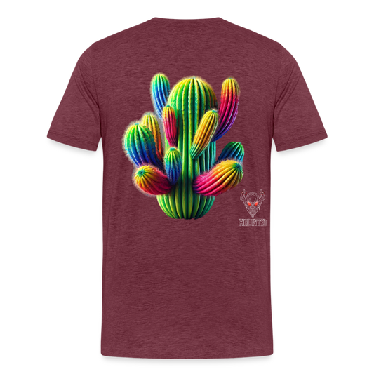 Männer Premium T-Shirt - Bordeauxrot meliert