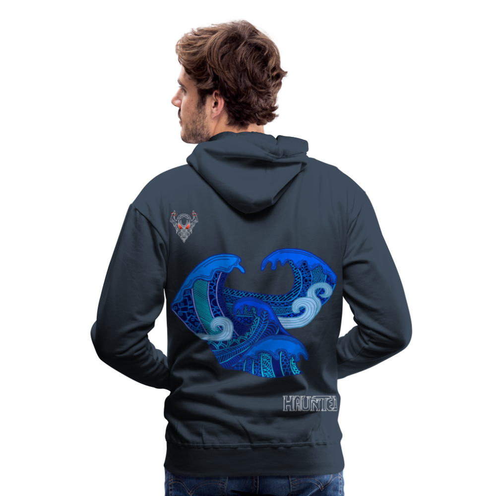 Men Hoodie Waves Light - Navy