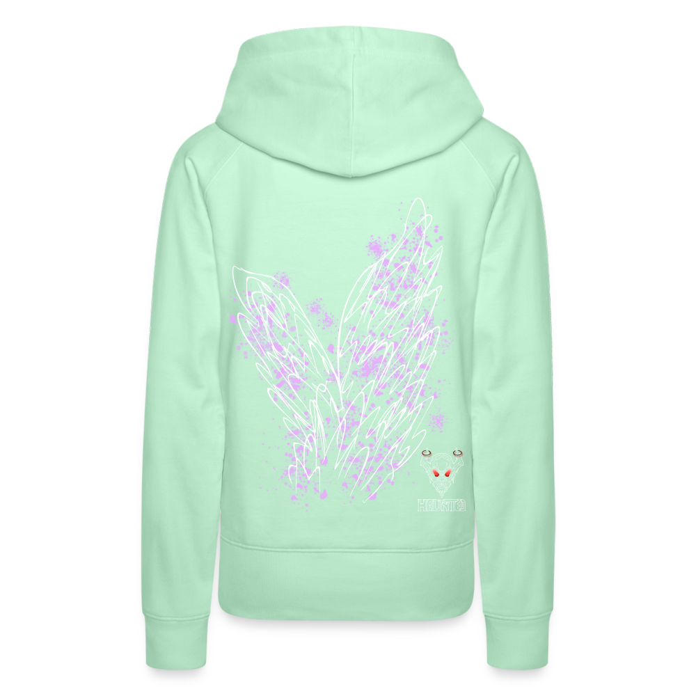 Women Hoodie Light Purple Wings - helles Mintgrün
