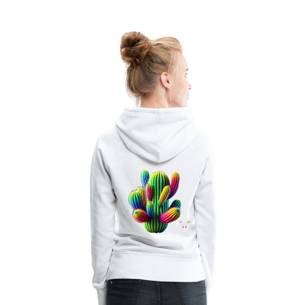 Woman Hoodie Prismatic Cactus Bloom - Weiß