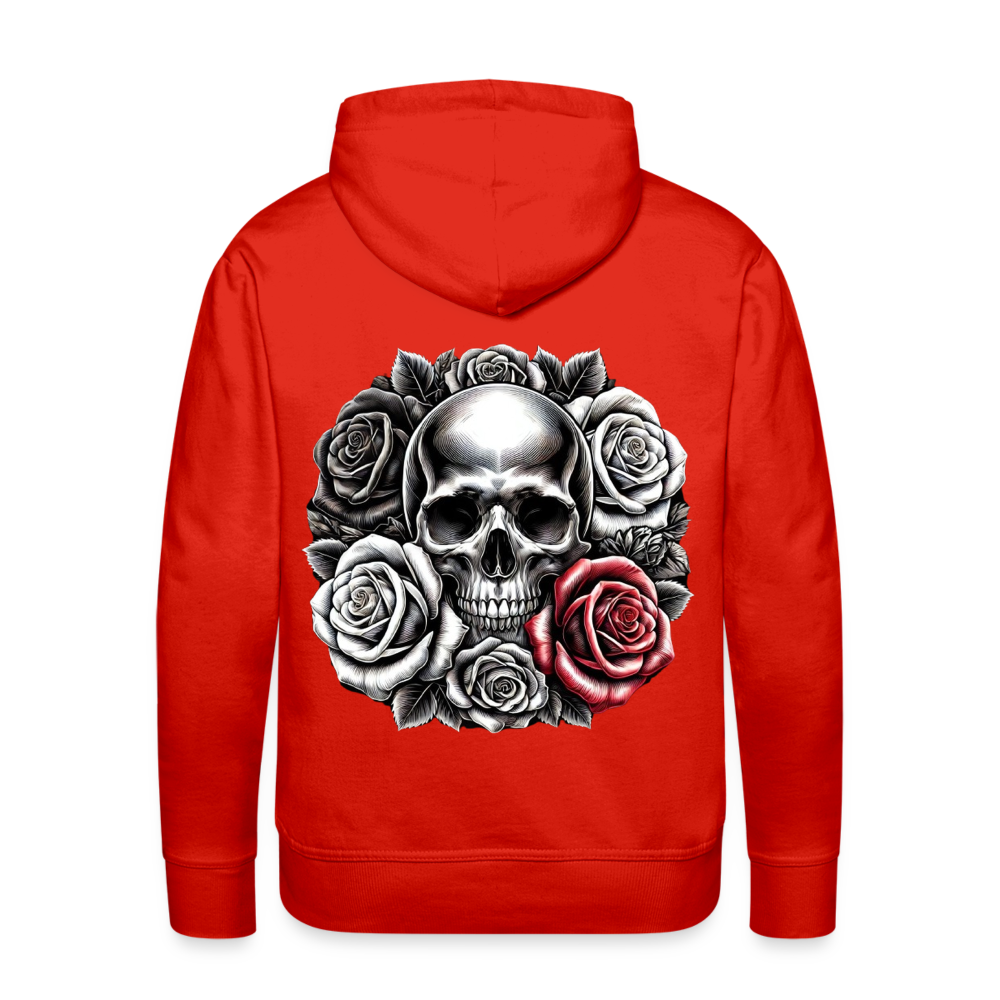 Men Hoodie Skull Roses - Rot