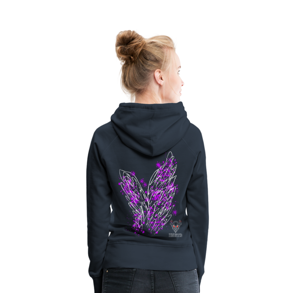 Women Hoodie Pink Wings - Navy