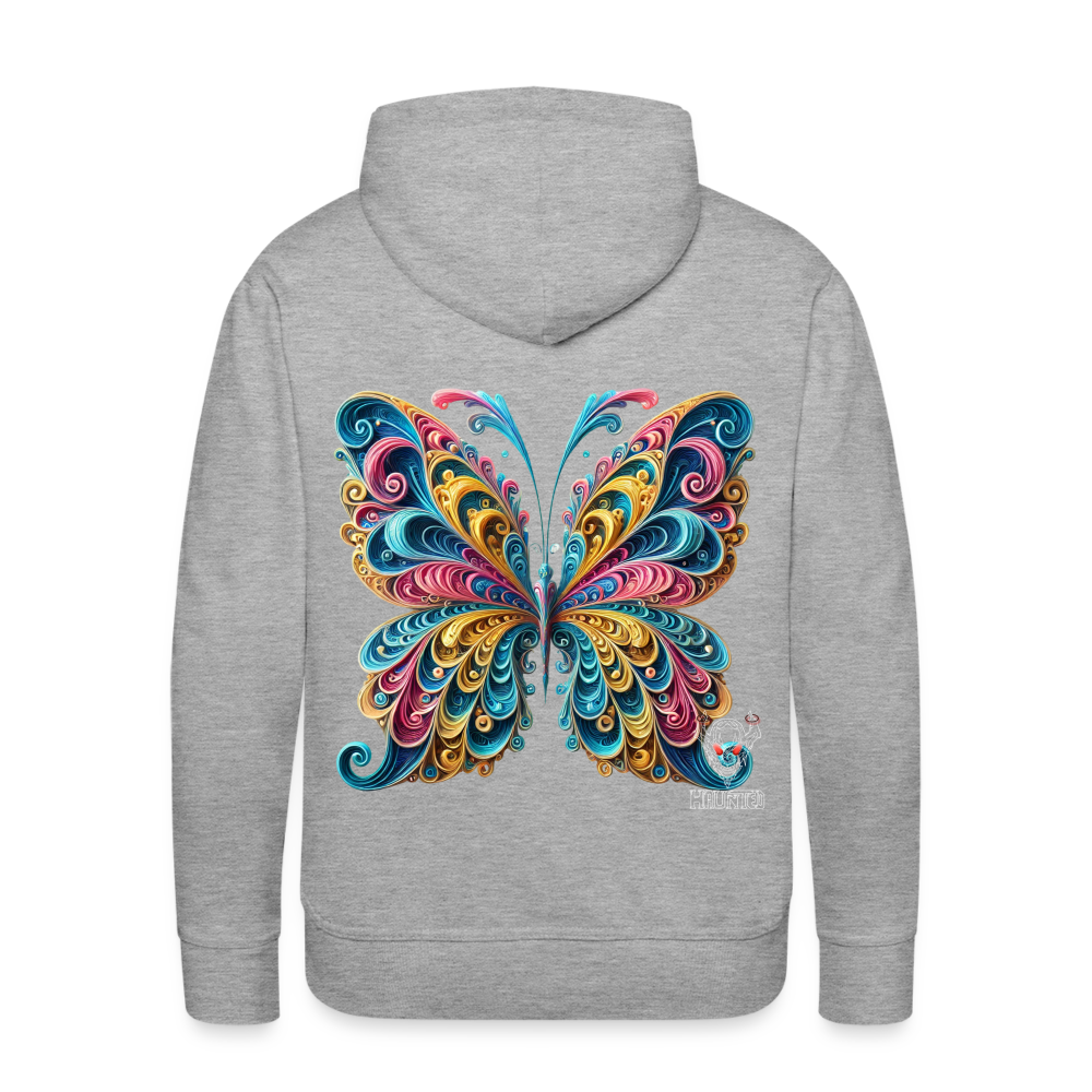 Men Hoodie Whimsical Butterfly Harmony - Grau meliert