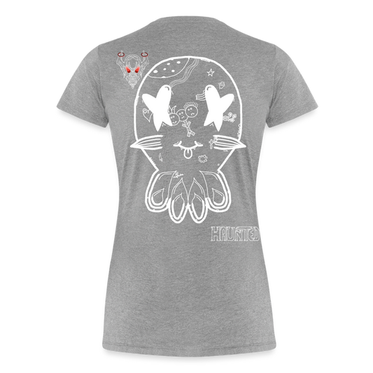 Woman T-Shirt Ghost Doodle - Grau meliert