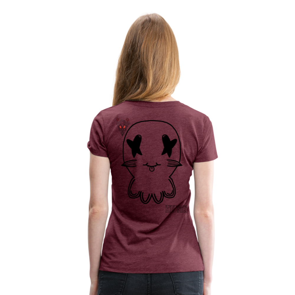Woman T-Shirt Ghost No Doodle Dark - Bordeauxrot meliert