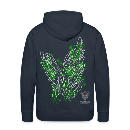 Men Hoodie Green Wings - Navy