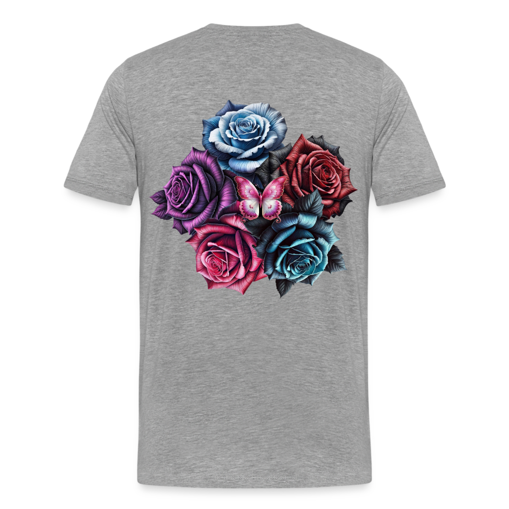 Men T-Shirt Rose Circle - Grau meliert