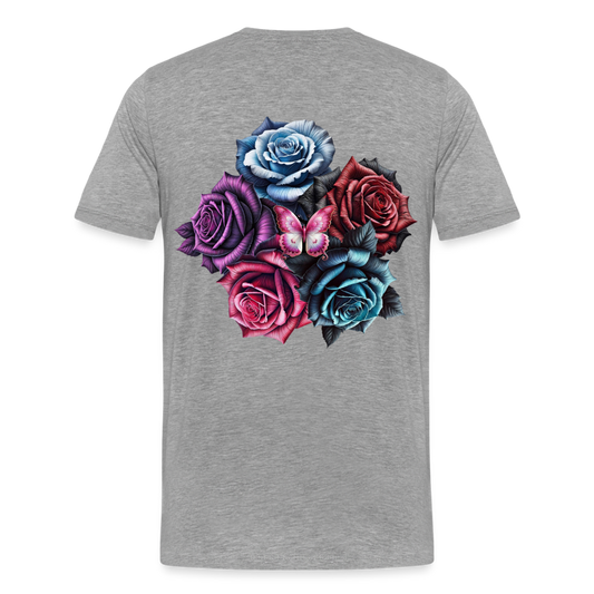 Men T-Shirt Rose Circle - Grau meliert