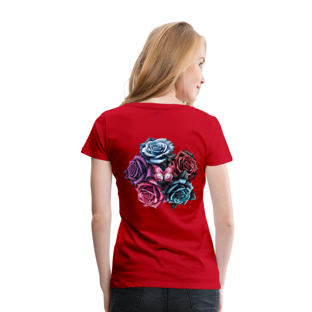 Women T-Shirt Rose Circle - Rot
