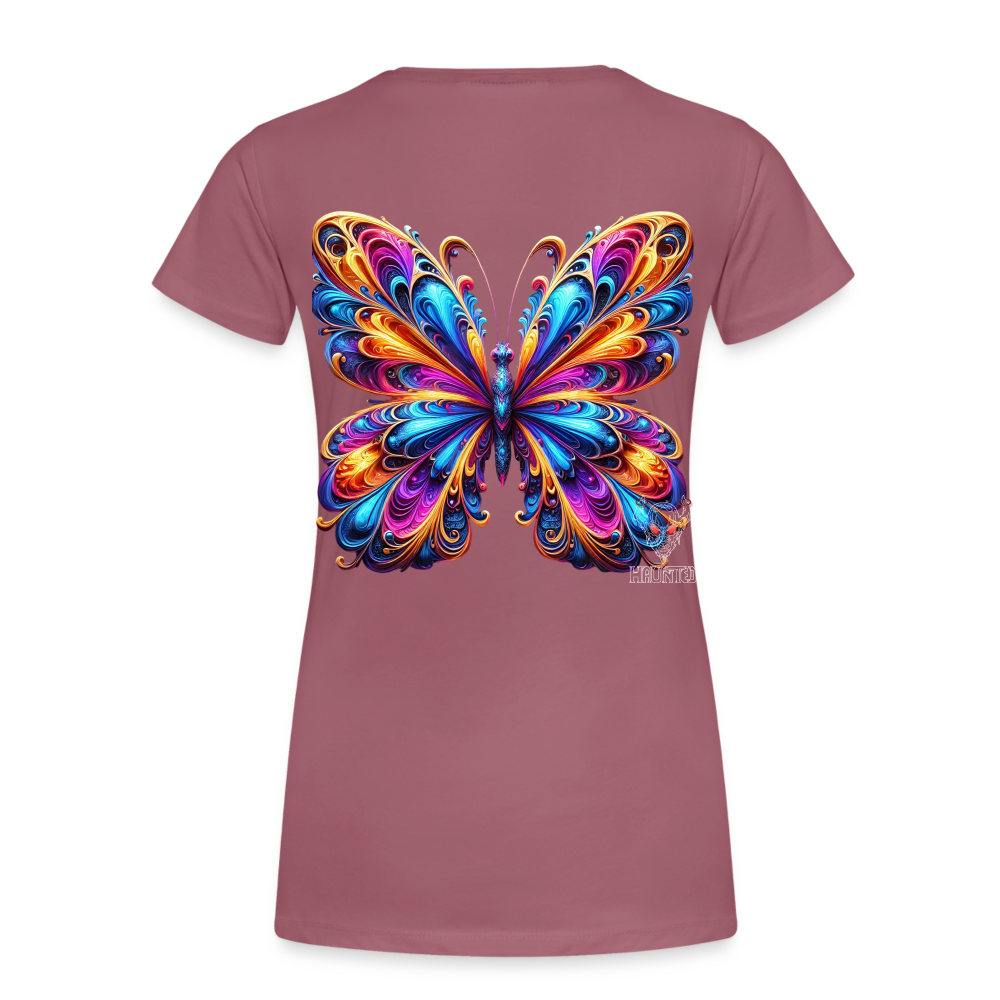 Woman T-Shirt Vibrant Butterfly Elegance - Malve