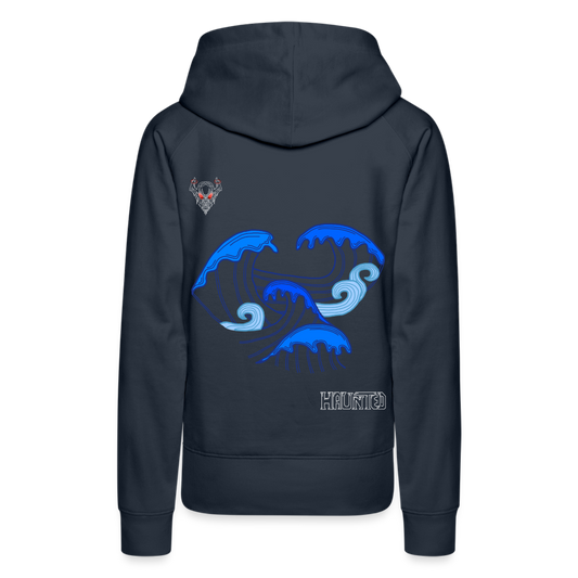 Woman Hoodie Waves clean Light - Navy