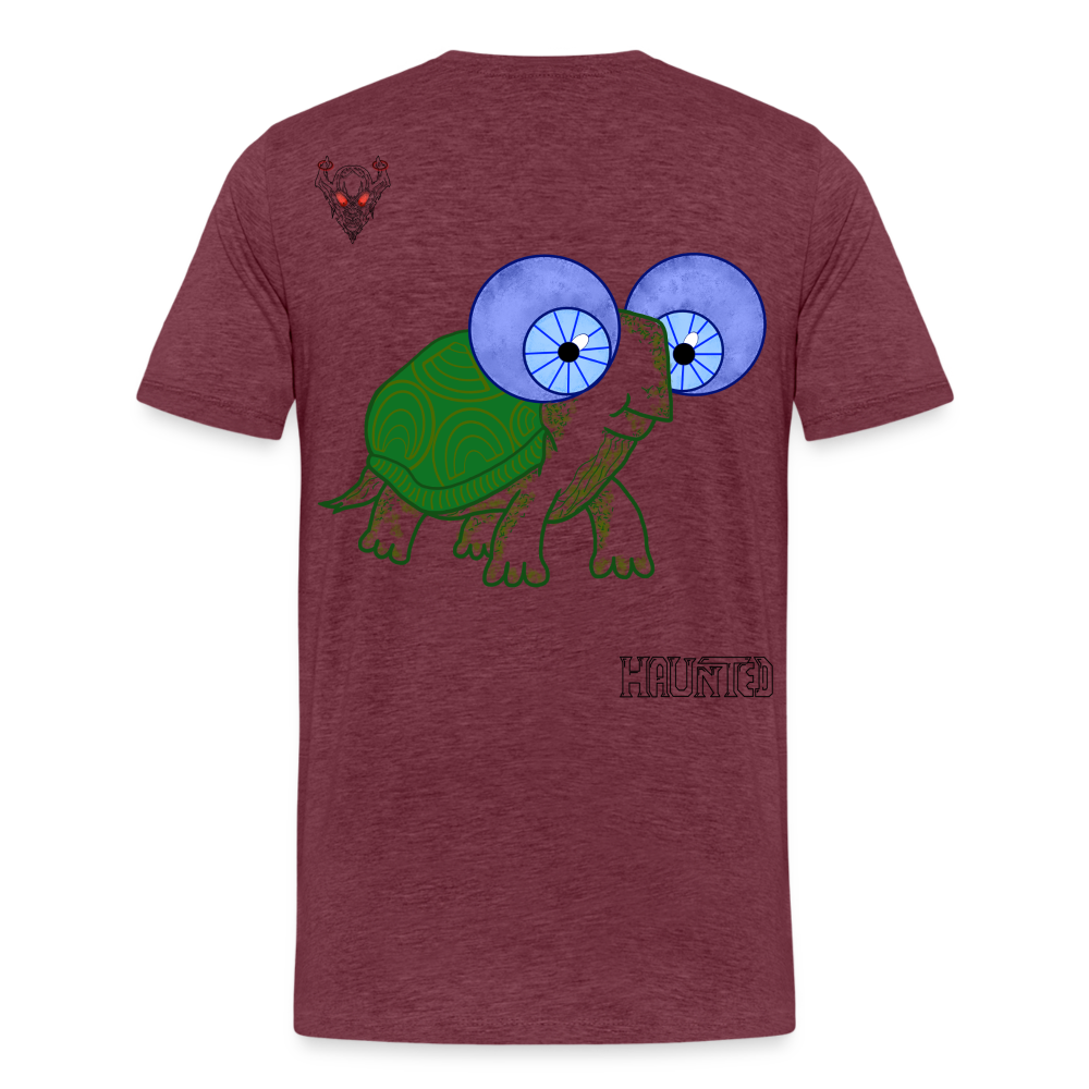 Man T-Shirt Turtle - Bordeauxrot meliert
