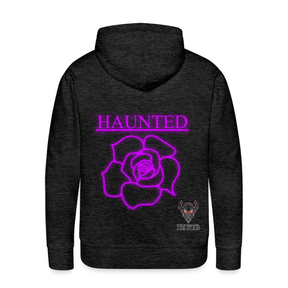 Men Hoodie Pink Neon Rose - Anthrazit