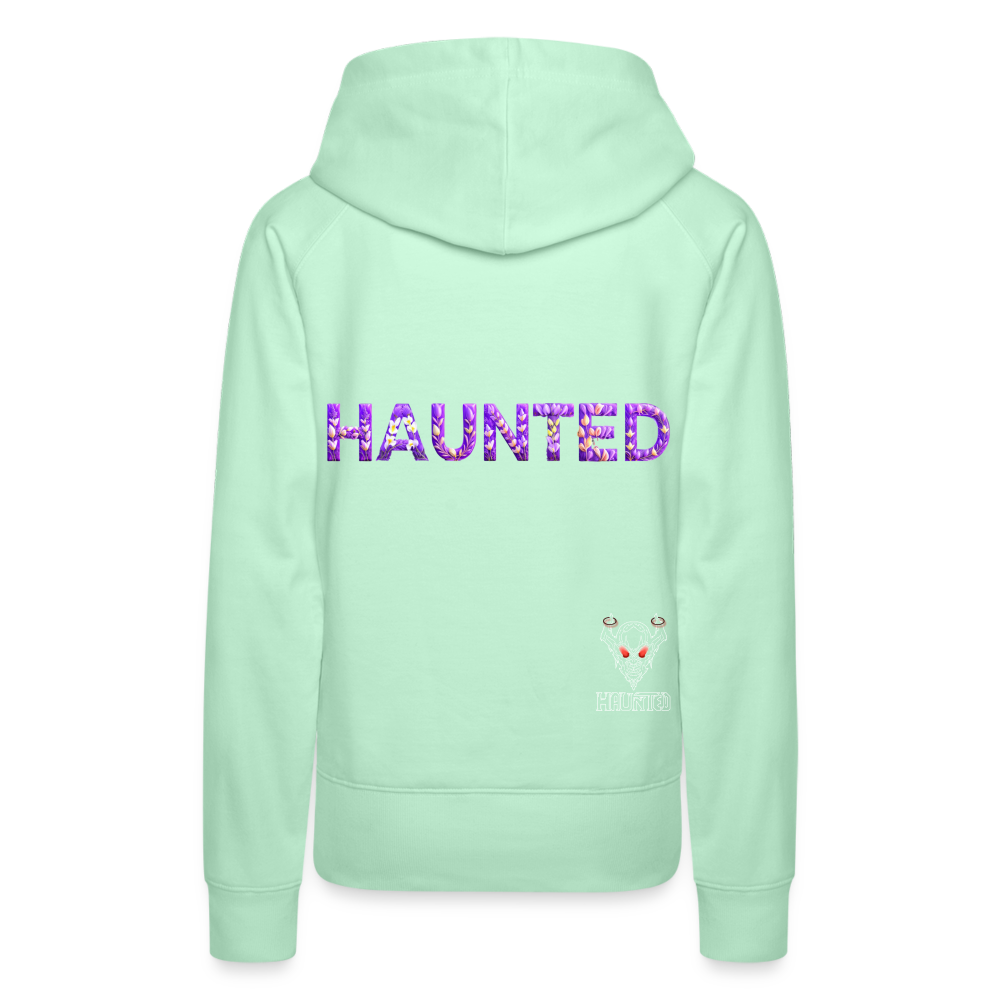 Women Hoodie Lavender Bloom Essence - helles Mintgrün
