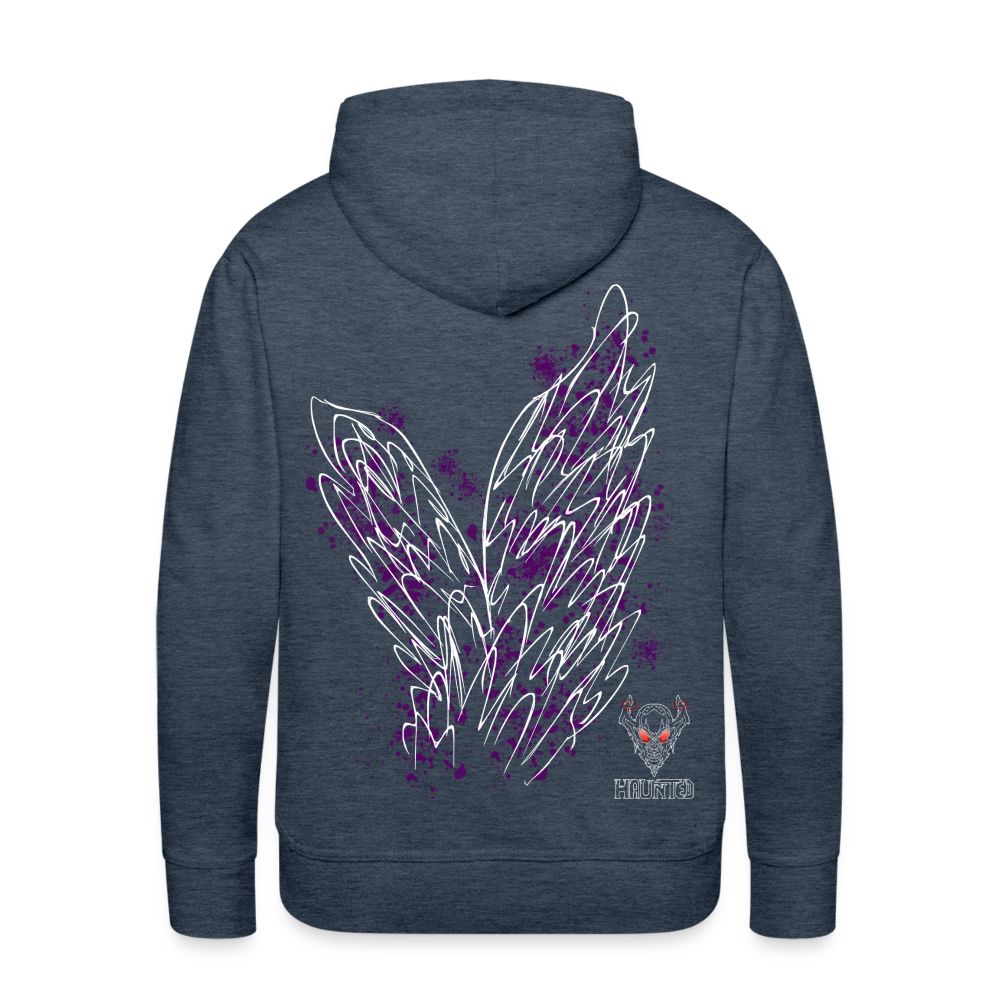 Men Hoodie Purple Wings - Jeansblau