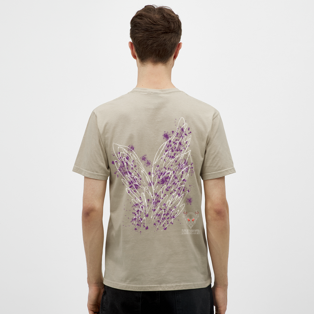 Men T-Shirt Purple Wings - Sandbeige