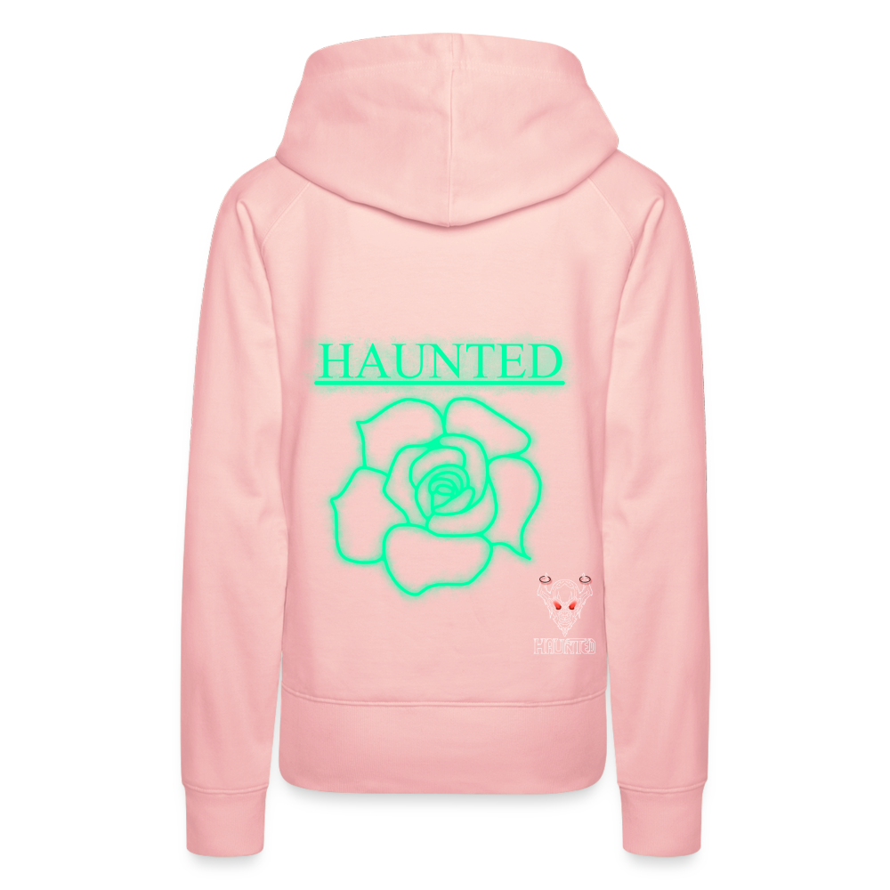 Women Hoodie Turquoise Neon Rose - Kristallrosa