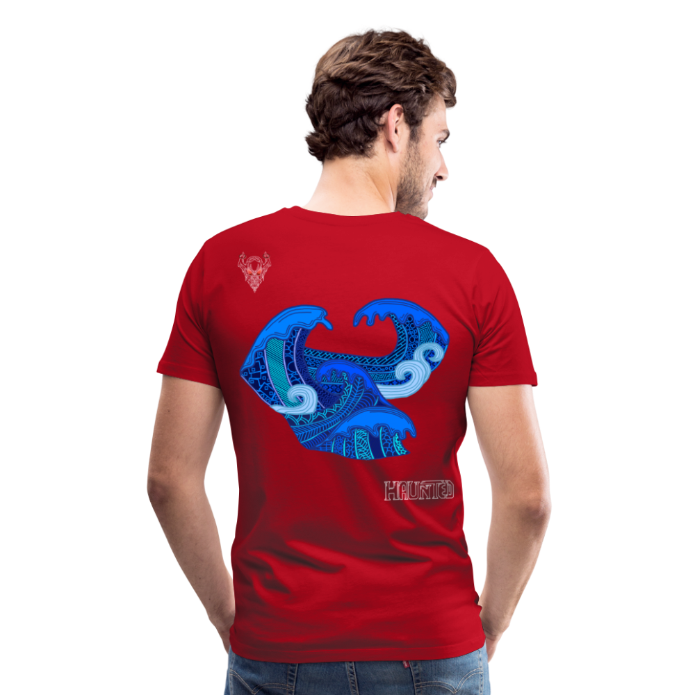 Man T-Shirt Waves Light - Rot