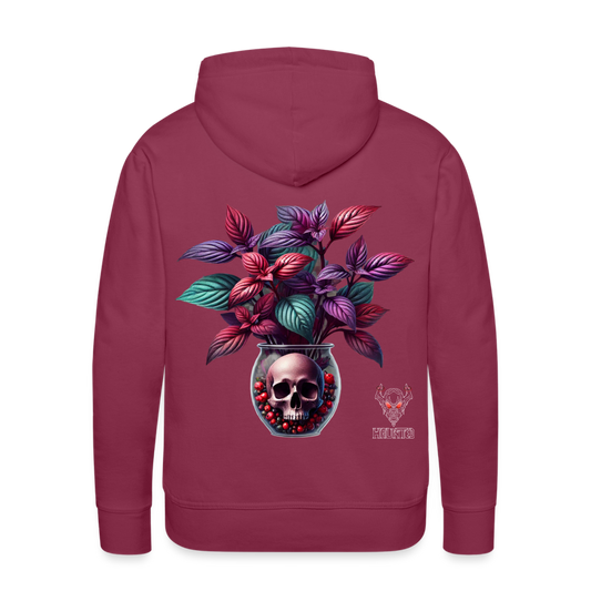 Men Hoodie Skull Bloom Vase - Bordeaux