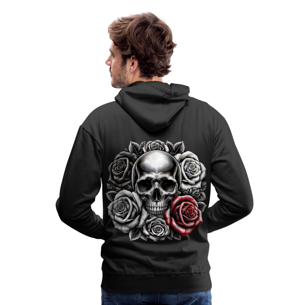 Men Hoodie Skull Roses - Schwarz