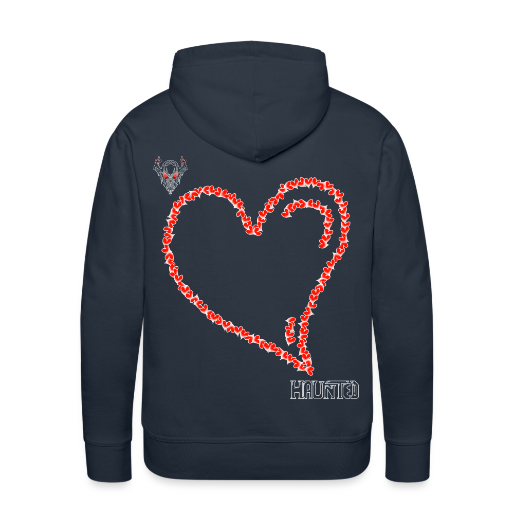 Man Hoodie Hearts Light - Navy